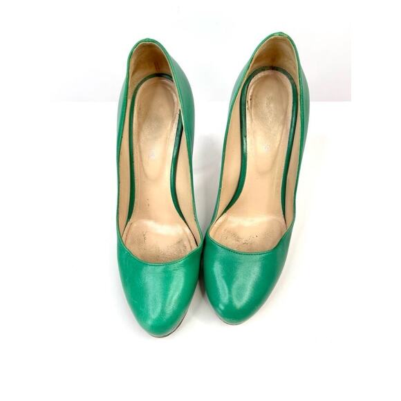 SERGIO ROSSI Green Leather 4 Inch Heel Shoes Size 5.5 (EU 36) - Picture 13 of 14